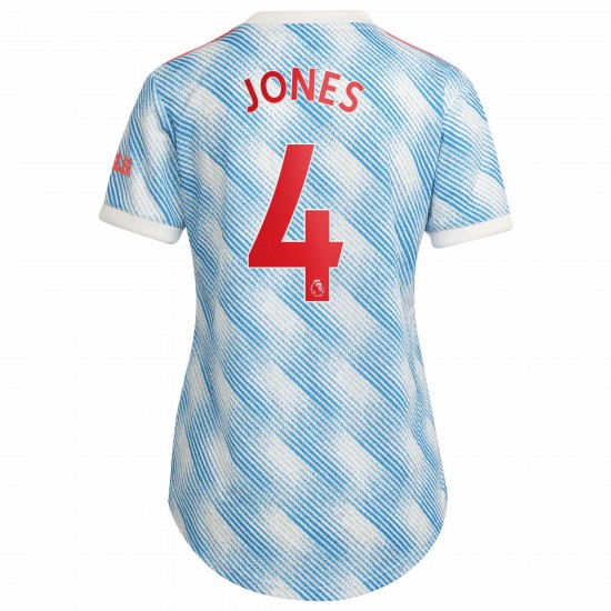Phil Jones Manchester United Kvinnor's 2021/22 Borta Spelare Matchtröja - Vit