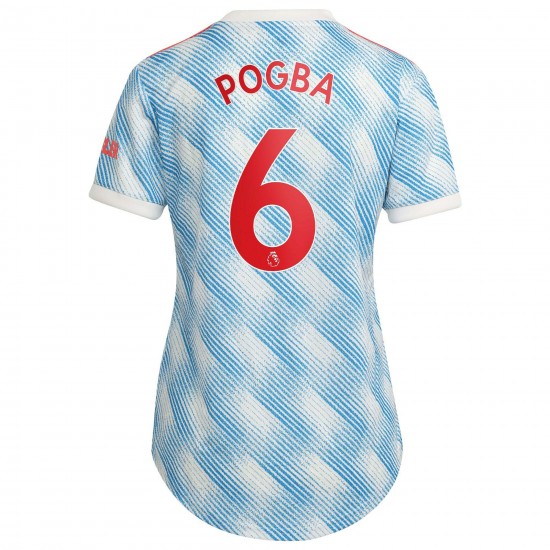 Paul Pogba Manchester United Kvinnor's 2021/22 Borta Spelare Matchtröja - Vit