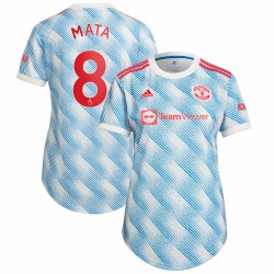 Juan Mata Manchester United Kvinnor's 2021/22 Borta Spelare Matchtröja - Vit