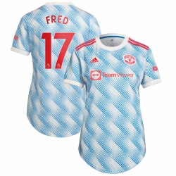 Fred Manchester United Kvinnor's 2021/22 Borta Spelare Matchtröja - Vit