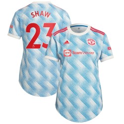 Luke Shaw Manchester United Kvinnor's 2021/22 Borta Spelare Matchtröja - Vit