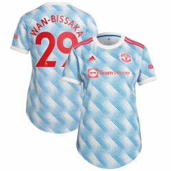Aaron Wan-Bissaka Manchester United Kvinnor's 2021/22 Borta Spelare Matchtröja - Vit