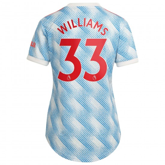 Brandon Williams Manchester United Kvinnor's 2021/22 Borta Spelare Matchtröja - Vit