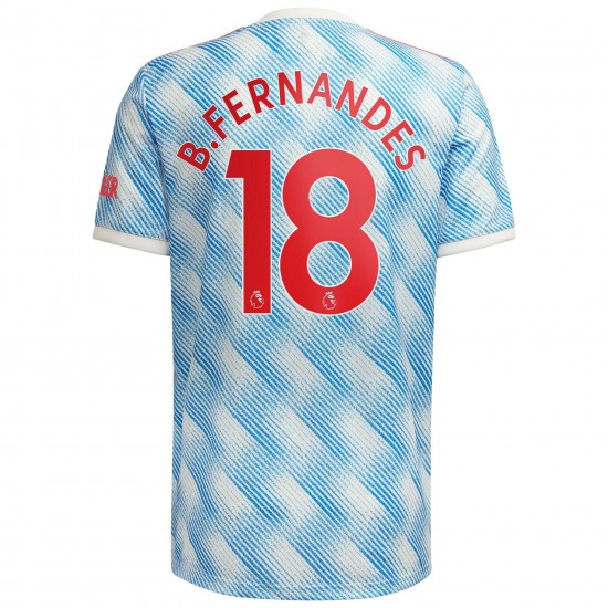 Bruno Fernandes Manchester United Barn 2021/22 Borta Spelare Matchtröja - Vit