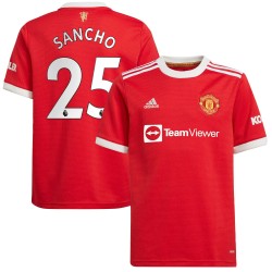 Jadon Sancho Manchester United Barn 2021/22 Hemma Matchtröja - Röd