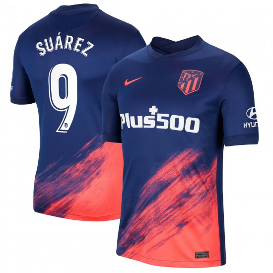 Luis Suárez Atletico de Madrid 2021/22 Borta Spelare Matchtröja - Blå