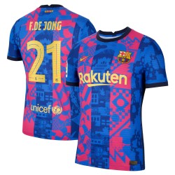 Frenkie de Jong Barcelona 2021/22 Tredje Vapor Match Authentic Spelare Matchtröja - Blå