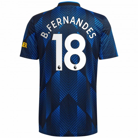 Bruno Fernandes Manchester United 2021/22 Tredje Spelare Matchtröja - Blå