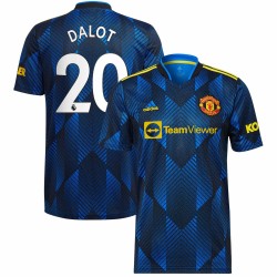 Diogo Dalot Manchester United 2021/22 Tredje Spelare Matchtröja - Blå