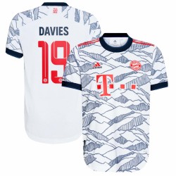 Alphonso Davies Bayern Munich 2021/22 Tredje Authentic Spelare Matchtröja - Vit