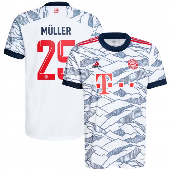 Thomas Müller Bayern Munich Barn 2021/22 Tredje Spelare Matchtröja - Vit