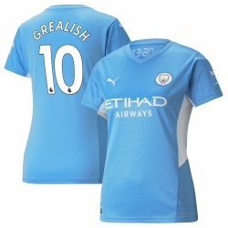 Jack Grealish Manchester City Kvinnor's 2021/22 Hemma Spelare Matchtröja - Ljus Blå