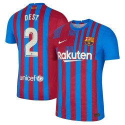 Sergiño Dest Barcelona 2021/22 Hemma Vapor Match Authentic Spelare Matchtröja - Blå