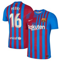 Pedri Barcelona 2021/22 Hemma Vapor Match Authentic Spelare Matchtröja - Blå