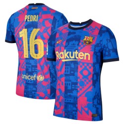 Pedri Barcelona 2021/22 Tredje Vapor Match Authentic Spelare Matchtröja - Blå