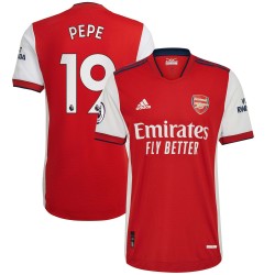 Nicolas Pépé Arsenal 2021/22 Hemma Authentic Spelare Matchtröja - Vit/Röd