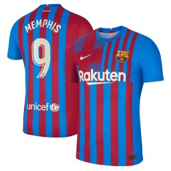 Memphis Depay Barcelona 2021/22 Hemma Vapor Match Authentic Spelare Matchtröja - Blå