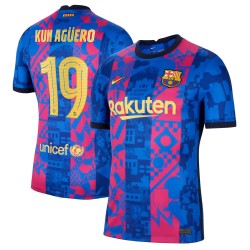 Sergio Agüero Barcelona 2021/22 Tredje Breathe Stadium Spelare Matchtröja - Blå