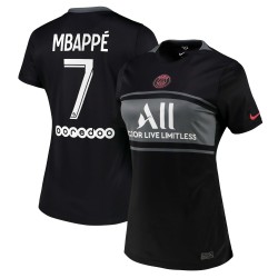 Kylian Mbappé Paris Saint-Germain Kvinnor's 2021/22 Tredje Breathe Stadium Spelare Matchtröja - Svart