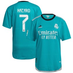 Eden Hazard Real Madrid 2021/22 Tredje Authentic Spelare Matchtröja - Aqua