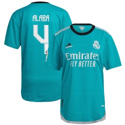 David Alaba Real Madrid 2021/22 Tredje Authentic Spelare Matchtröja - Aqua