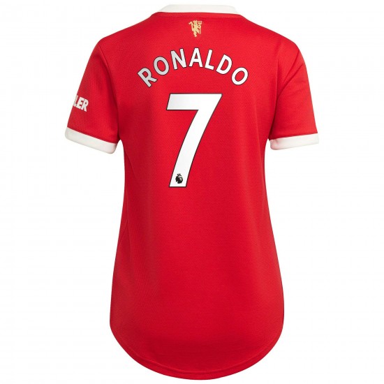 Cristiano Ronaldo Manchester United Kvinnor's 2021/22 Hemma Spelare Matchtröja - Röd