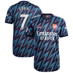 Bukayo Saka Arsenal 2021/22 Tredje Authentic Spelare Matchtröja - Blå
