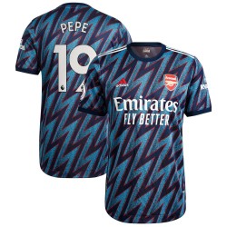 Nicolas Pépé Arsenal 2021/22 Tredje Authentic Spelare Matchtröja - Blå