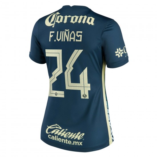Federico Viñas Klubblag América Kvinnor's 2021/22 Borta Breathe Stadium Spelare Matchtröja - Marin