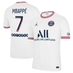 Kylian Mbappé Paris Saint-Germain Jordan Brand 2021/22 Fourth Matchtröja - Vit