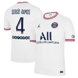 Sergio Ramos Paris Saint-Germain Jordan Brand 2021/22 Fourth Matchtröja - Vit