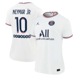 Neymar Jr. Paris Saint-Germain Jordan Brand Kvinnor's 2021/22 Fourth Matchtröja - Vit