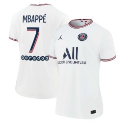 Kylian Mbappé Paris Saint-Germain Jordan Brand Kvinnor's 2021/22 Fourth Matchtröja - Vit