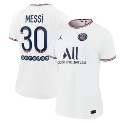 Lionel Messi Paris Saint-Germain Jordan Brand Kvinnor's 2021/22 Fourth Matchtröja - Vit