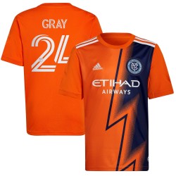 Tayvon grå New York City FC Barn 2022 The Volt Utrustning Spelare Matchtröja - Orange