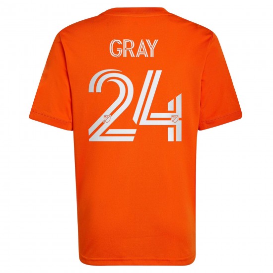 Tayvon grå New York City FC Barn 2022 The Volt Utrustning Spelare Matchtröja - Orange
