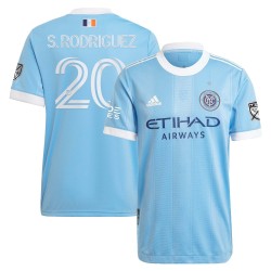 Santiago Rodríguez New York City FC 2021 Bronx Blå Utrustning Authentic Spelare Matchtröja - Ljus Blå