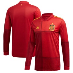 Spanien National Team 2020 Hemma Långärmad Matchtröja - Röd
